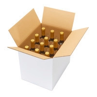 Caisse carton 12 bouteilles de vin avec croisillons automatiques