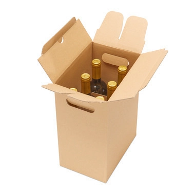 Weinflaschenkarton flow 6er mit Automatikgefache