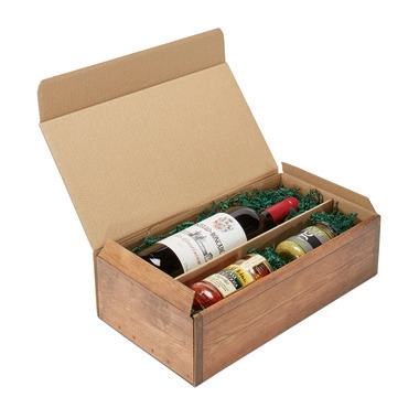 Flaschen-Geschenkbox, Holzoptik 2