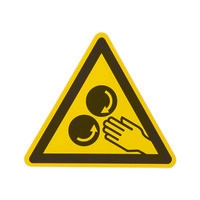 Warnschild "Warnung vor laufenden Walzen"