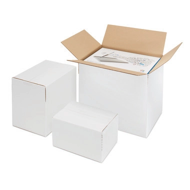 Caisse carton à fond automatique flow, blanche 1